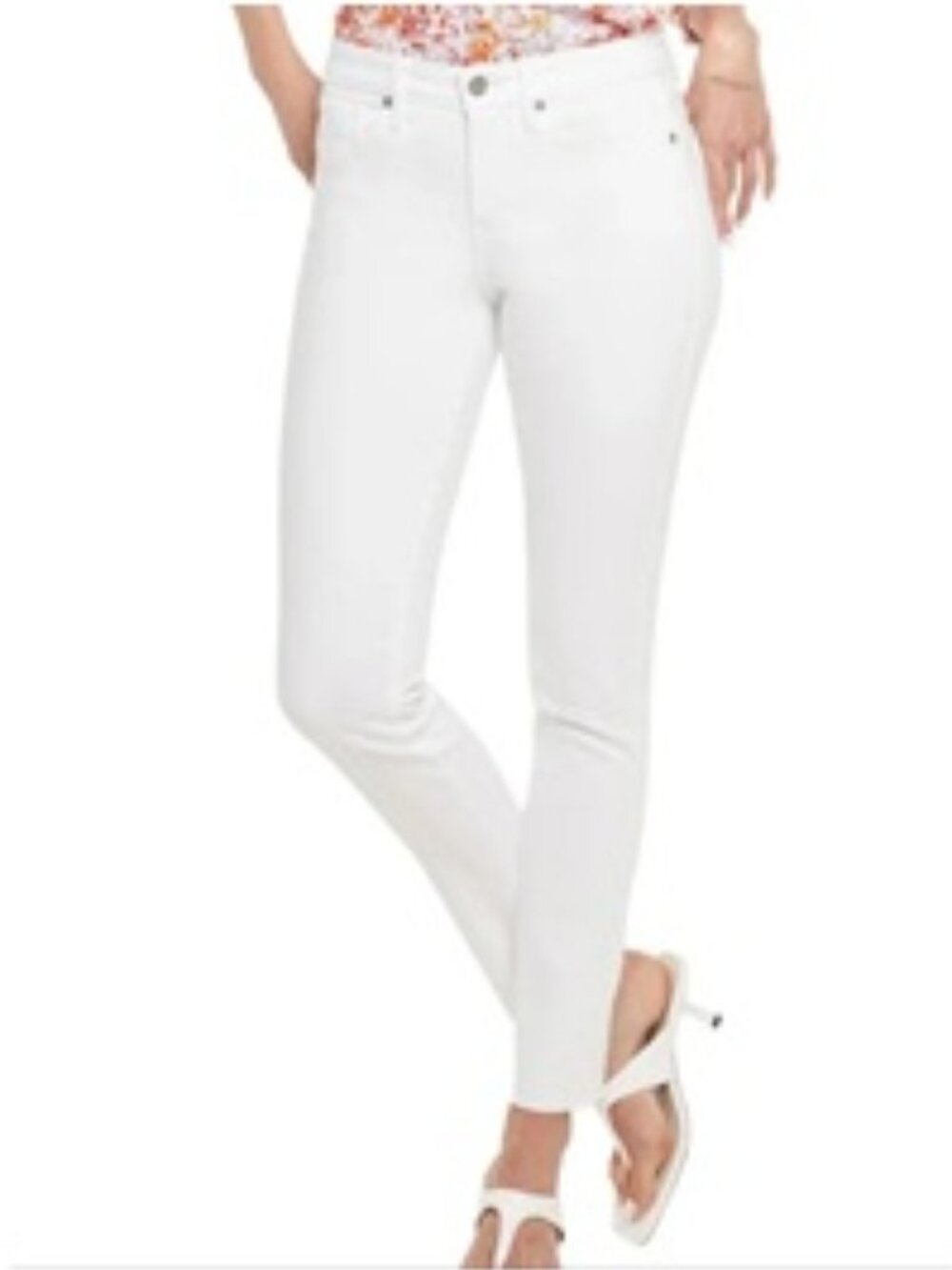 NYDJ Alina White Convertible Ankle Jeans 14P NWT